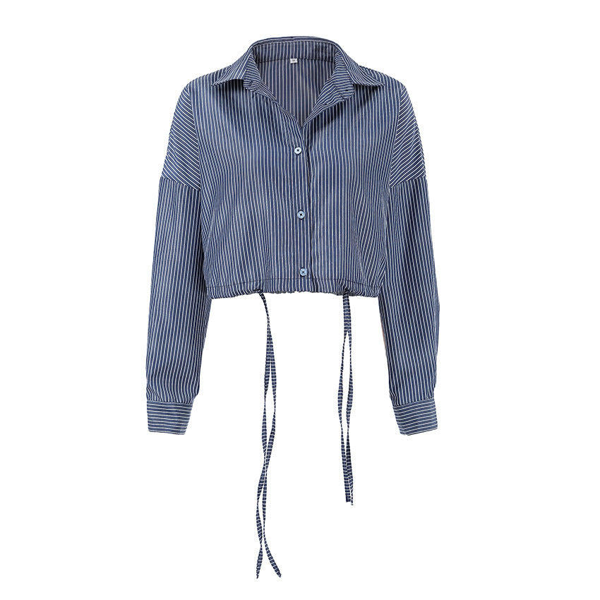 „Bea“ Crop Drawstring Shirt