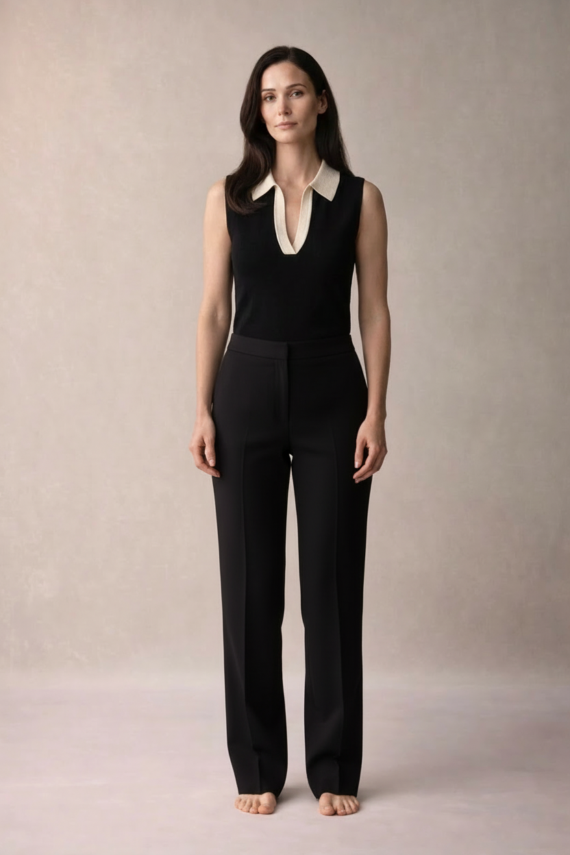 „Noir & Ivoire“ Collared Top