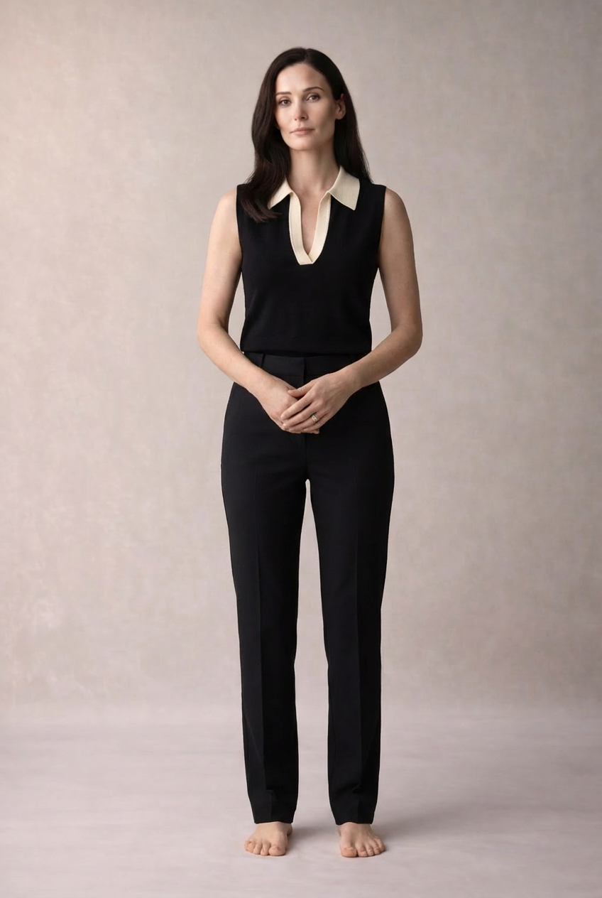 „Noir & Ivoire“ Collared Top