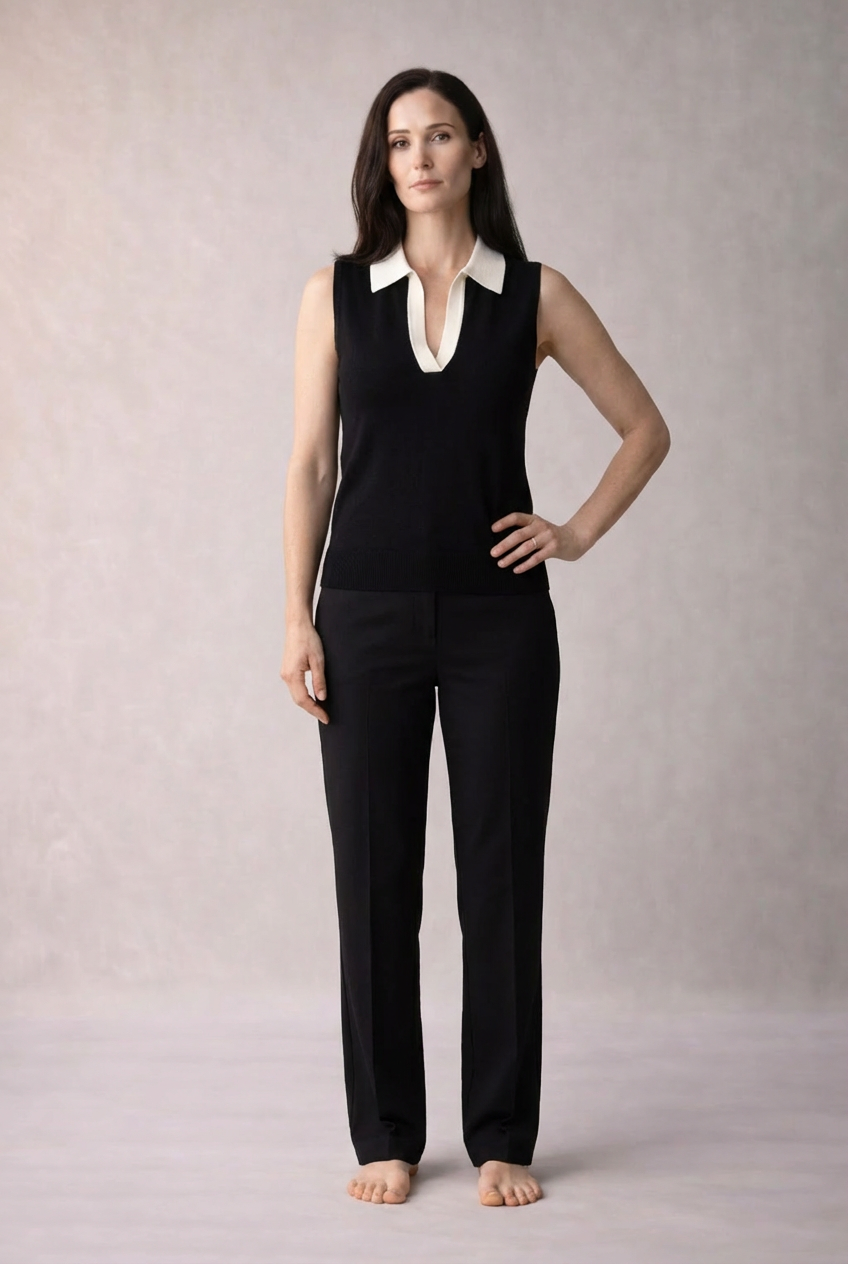 „Noir & Ivoire“ Collared Top