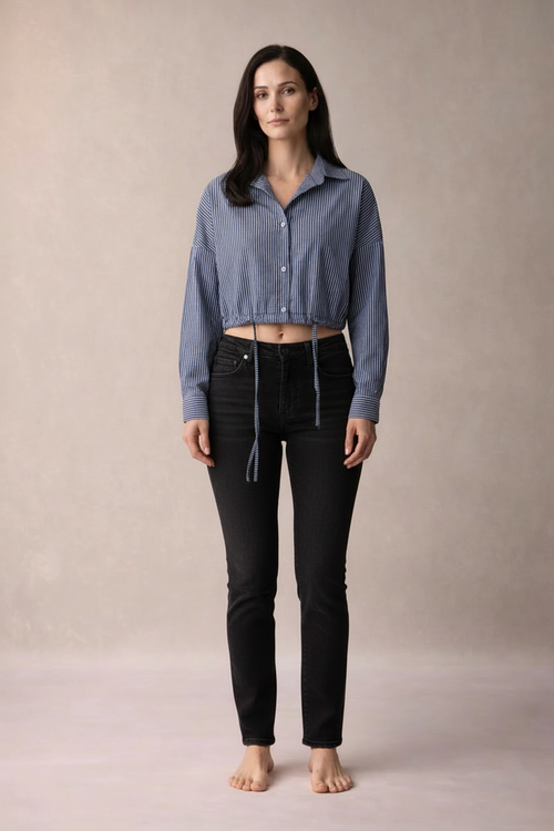 „Bea“ Crop Drawstring Shirt