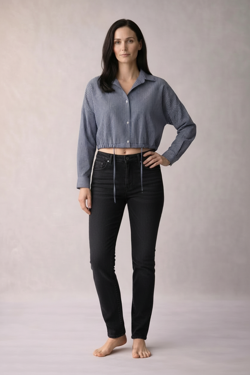 „Bea“ Crop Drawstring Shirt