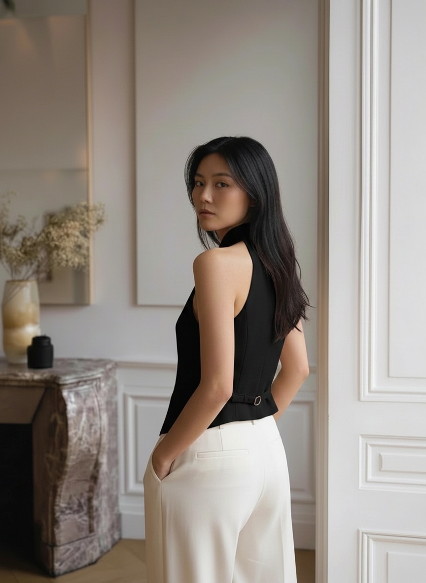 „Noir Élise“ Halter Top