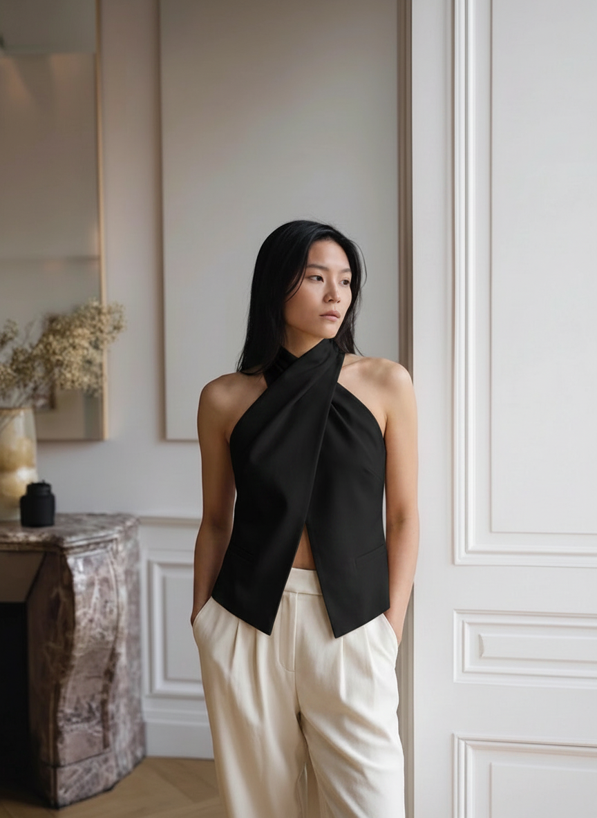 „Noir Élise“ Halter Top