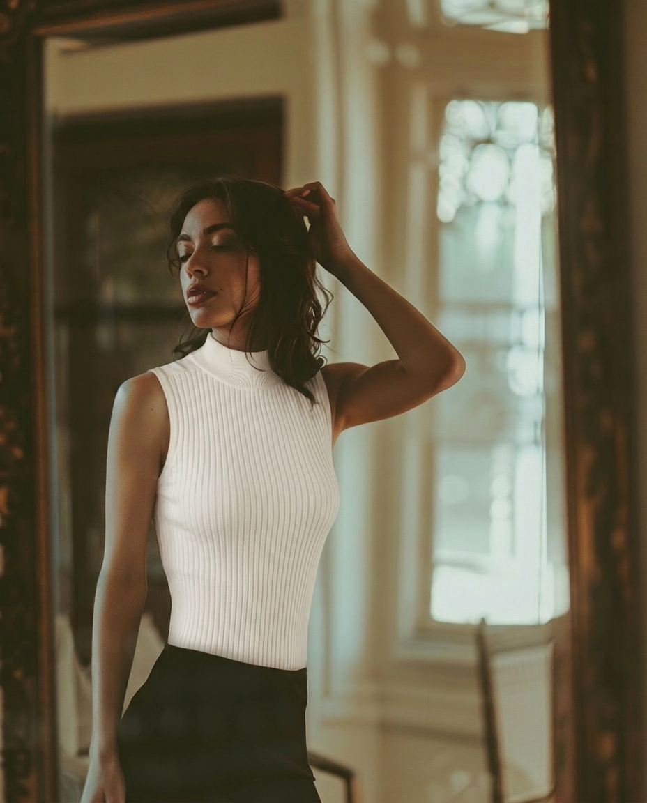 „Ivoire“ Rib Knit Top